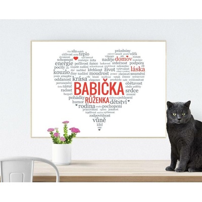 Dárek pro babičku - srdíčko s milým textem