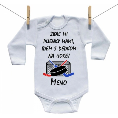 Boodyy Body s dlhým rukávom Idem s dedkom na hokej