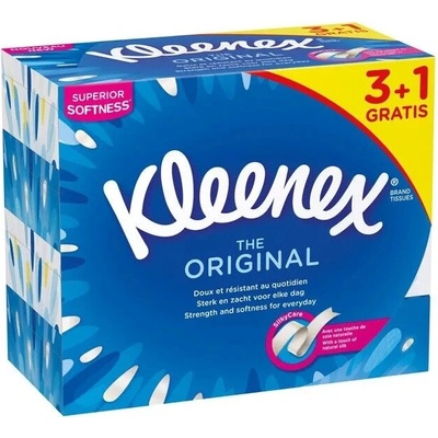 KLEENEX Papierové vreckovky 3-vrstvové Originál Box 4 x 72 ks