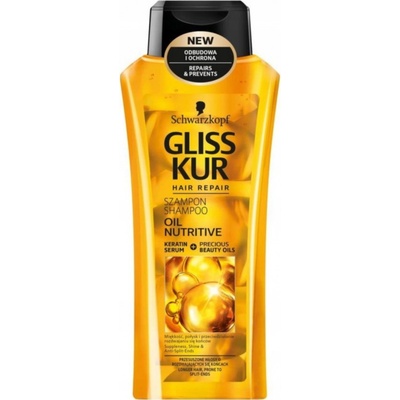 Schwarzkopf Gliss Kur Oil Nutritive regeneračný šampón s olejom proti lámaniu vlasov 400 ml