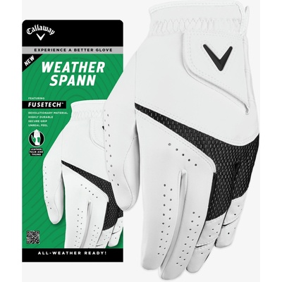 Callaway Weather Spann Mens Golf Glove Bílá Levá ML