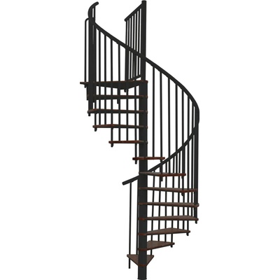 Minka STAIRS Kombinované točité schodiště Switch ořech/černá pr. 120 cm