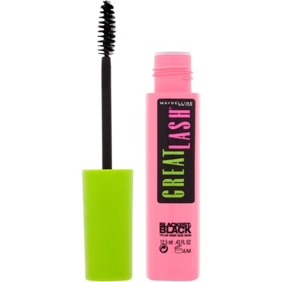 Maybelline Great Lash objemová řasenka Blackest Black 12,5 ml