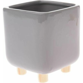 Casa de Engel Керамична кашпа с дървени крака, сива, 0/24 Casa de Engel | Lilav | Home | UNI