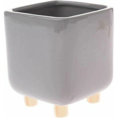 Casa de Engel Керамична кашпа с дървени крака, сива, 0/24 Casa de Engel | Lilav | Home | UNI