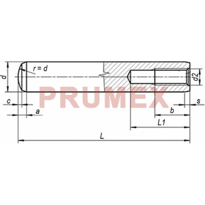 Kolík válcový kalený vnitřní závit DIN 7979D 6x40 m6 – Zbozi.Blesk.cz