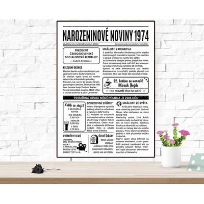 Narozeninové noviny 1974 - jednostranné