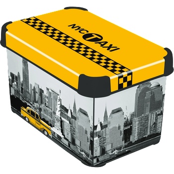 Кутия за съхранение 7 л. шарка Ню Йорк 13.5 х 19.5 х 29.5 см