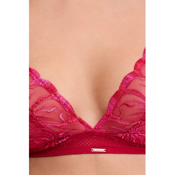 Chantelle Сутиен Chantelle FLEURS в червено от полупрозрачна материя с десен C12M80 (C12M80)