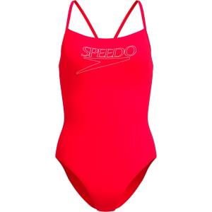Speedo Дамски бански костюм Speedo Women's Endurance+ Logo Thin Strap One Piece Swimsuit - High Risk Red - размер 40 (EU) (150-6087-0215)