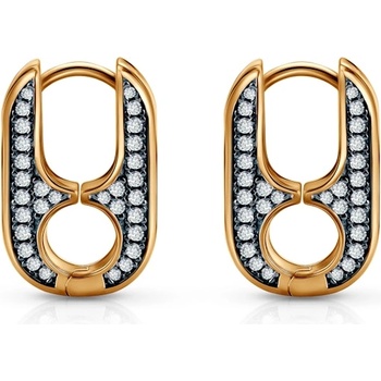 SAVICKI Обеци Prismé: позлатено сребро, циркони