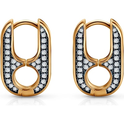 SAVICKI Обеци Prismé: позлатено сребро, циркони