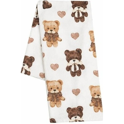 New Baby Bavlnená plienka s potlačou bears with heart