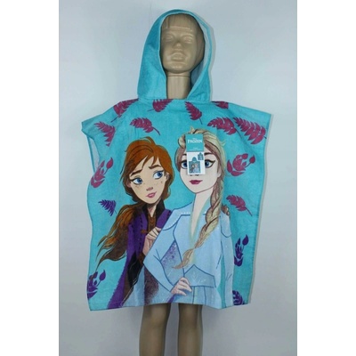 Cactus Clone detské / dievčenské plážové pončo s kapucňou Ľadové kráľovstvo Frozen 100% bavlna 60 x 120 cm