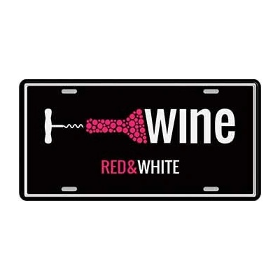 Ceduľa značka Wine - red and white
