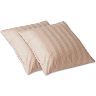 Povlečení Plus Damaškový dekorační polštář Atlas grádl proužek 2cm béžový 40x40