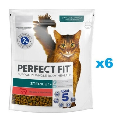 PERFECT FIT Sterile 1+ s vysokým obsahom hovädzieho mäsa 6 x 750 g