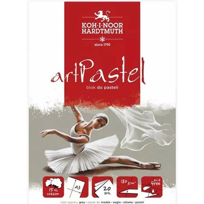 Koh I Noor Skicár A3 na pastel šedý lepená väzba 180g/m2 20 listov