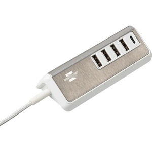  Brennenstuhl Brennenstuhl estilo USB мрежово зарядно, бял/стомана, 5x USB, PD 20W (1508230)