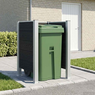 vidaXL Оградка за кошче Сиво 85 x 85 x 115 см Алуминий и WPC (42039182)