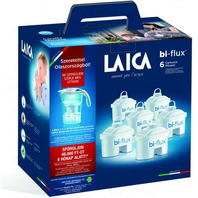 LAICA J996050 Механичен филтър за вода Stream Line с 6 универсални филтърни касети Bi-Flux - бял (J996050)