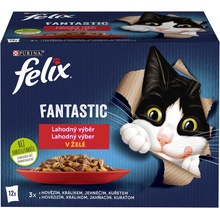 Felix Fantastic kura hovädzie králik jahňacie v želé 12 x 85 g