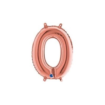 GRABO fóliový balónek ČÍSLICE ROSE GOLD MINI 0 35cm,14 nafukovací