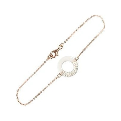Infinitysilver stříbrný náramek s keramickým kroužkem zlacený BC003E18