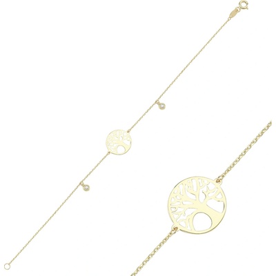 Lillian Vassago zlatý náramek strom života LLV46-GB035