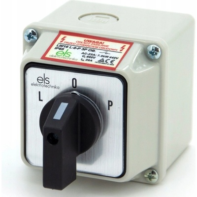 Vačkový spínač ELS Elektrotechnika LW16 L-0-P 3P OB.