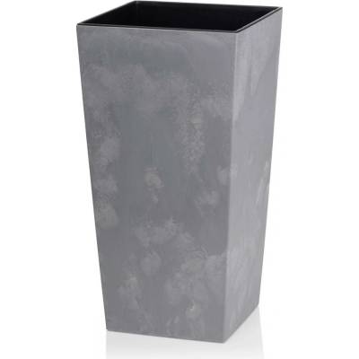 HowHomely PLASTOVÝ KVETINÁČ PORTO 46X25X25 CM IMITÁCIA BETÓNU SIVÁ