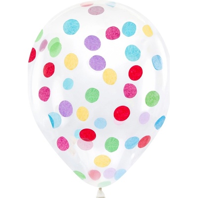 Balón s konfetami PartyDeco Krúžky farebné 30cm