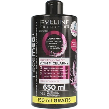 Eveline Cosmetics FaceMed+ čistiaca a odličovacia micelárna voda 650 ml