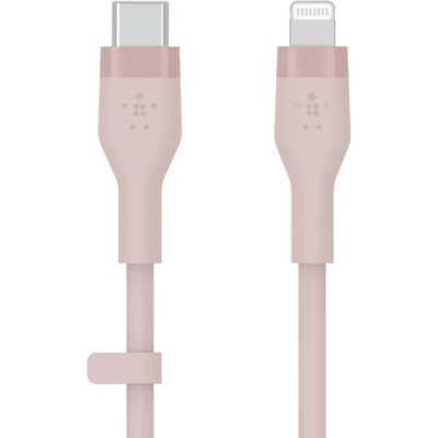 Belkin CAA009bt3MPK USB-C na LTG_silikon, 3m, růžový