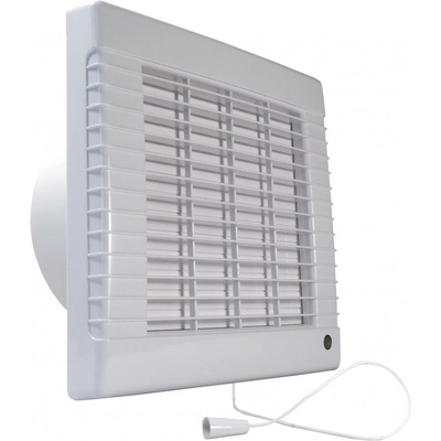 Dalap Вентилатор за баня на 12v за влажни помещения с автоматични жалузи и издърпващ се превключвател Ø 150 мм (41135)