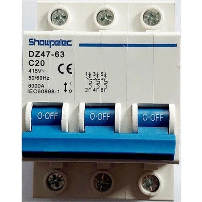 Showpelec DZ47-63 C20 400V/20A/C 3fázový