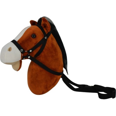 Konská hlava s popruhom plyš 30cm Teddies so zvukom tmavo hnedý