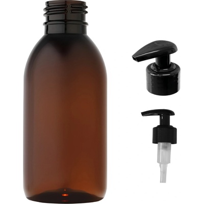 Tera plastová lahvička hnědás černou pumpičkou 150 ml