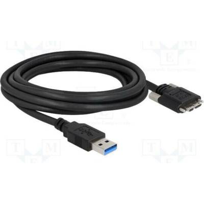 Delock 87801 USB A vidlice USB B micro vidlice zlacený 3m černý