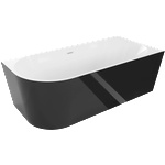 Mexen Mia свободностояща ъглова дясна вана 140 x 75 cm, бяла/черна, бял преливник - 52691407575P-20 (52691407575P-20)