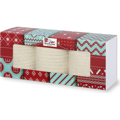 Wooline Darčekové balenie 3 páry ponožiek Merino Natural Wool 7 dámske