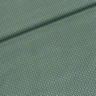 Bavlněné plátno 103000/2088 GREEN, bílé kvítky na tmavě zelené, š.140cm (látka v metráži)
