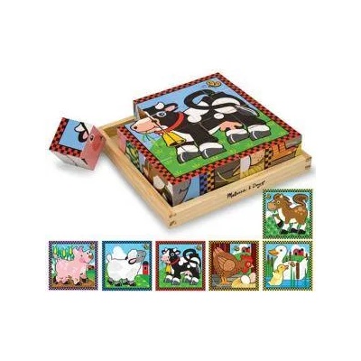 Melissa & Doug Дървени кубчета картинки на животни, 10775 Melissa and Doug, 000772107754