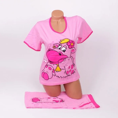 Свежа пижама в розов цвят с картинка на кравичка