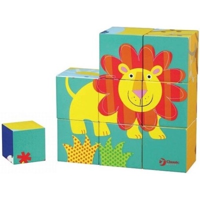 Classic World Дървен пъзел с кубчета Classic World - Животни (3545)
