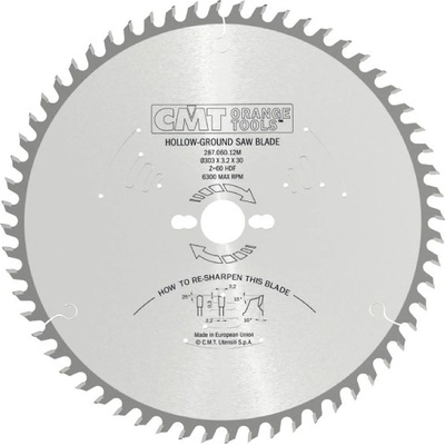 CMT Orange Tools Industrial C287 Pilový kotouč na lamino bez předřezu D250x3,2 d30 Z48 HM -6°Neg
