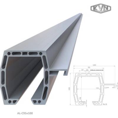 C profil 95x100mm, materiál EN AW-6060 T66 AL-C95x100-3