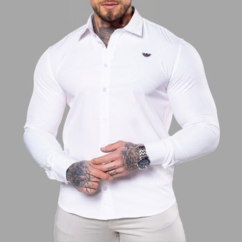 Iron Aesthetics strečová košeľa slim stretch biela