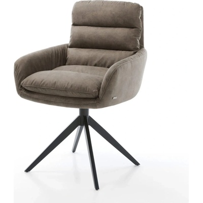 Delife Abelia-Flex s područkami mikrovlákno taupe vintage křížová podnož široká černá