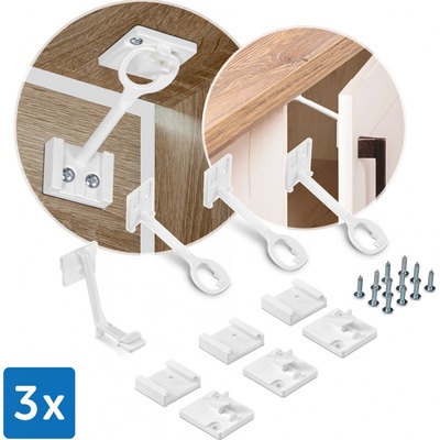 Reer zámek na dvířka a šuplíky 3ks bílý